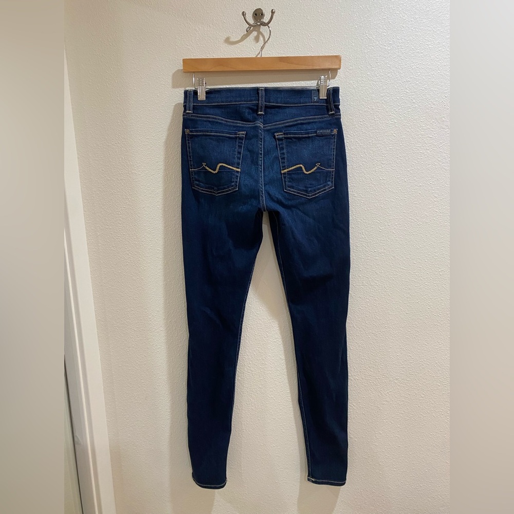 7 For All Mankind High-Rise Dark Blue Skinny Jeans